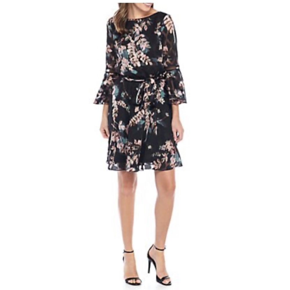 Vince Camuto Chiffon Flower Print Dress